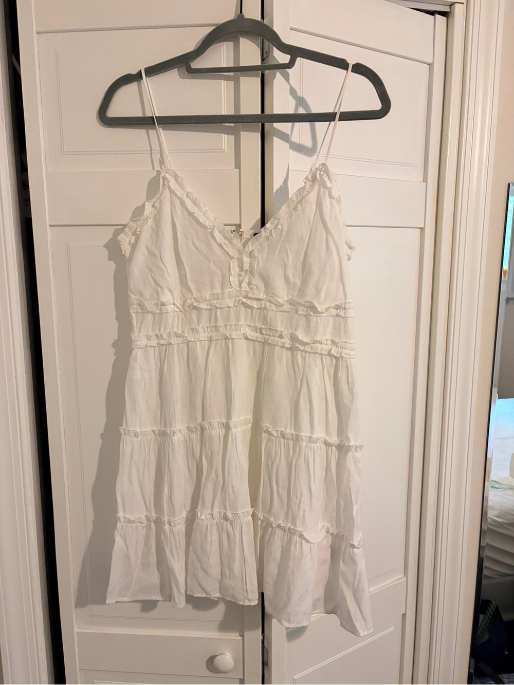 Trixxi White Ruffle Tiered Slip Dress